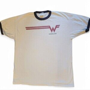 Weezer Ringer Shirt White XL If It's Too Loud Turn it Down Rare 1995 Tour Merch